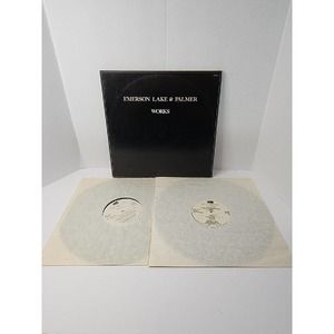 EMERSON LAKE & PALMER Works ATLANTIC 2XLP VG+ uk embossed tri-fold cover n